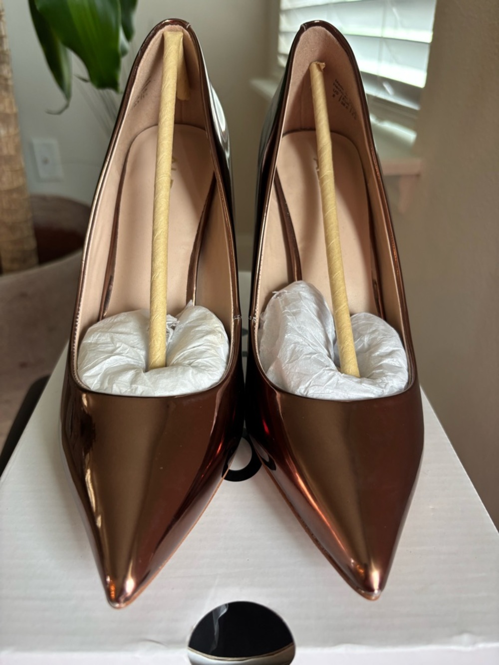 Aldo’s Women's Pointed Toe Metallic Bronze Pumps